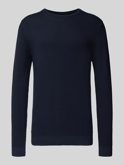 Jack & Jones Strickpullover mit Rundhalsausschnitt Modell 'OTTO' Marine 2
