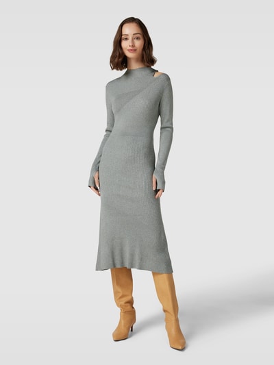 Calvin Klein Womenswear Strickkleid aus Viskose-Mix in Melange-Optik Mittelgrau Melange 4