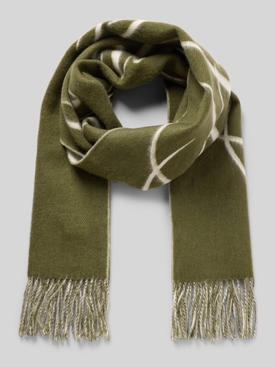 Tommy Hilfiger Sjaal van pure wol Olijfgroen - 1