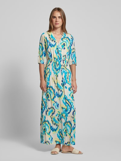 comma Maxi-jurk in wikkellook Turquoise - 4