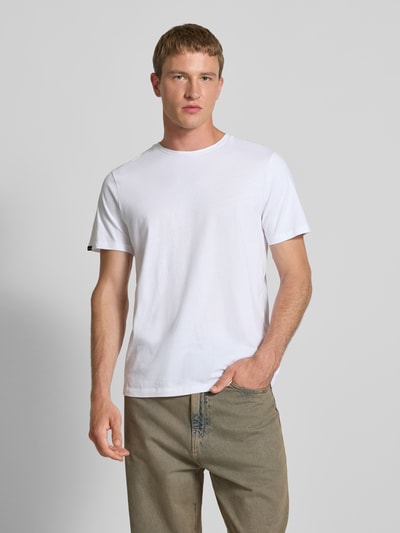 Superdry T-shirt met geribde ronde hals Wit - 4