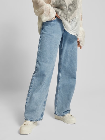 Levi's® Straight leg jeans met riemlussen, model 'SUPERLOW' Lichtblauw - 4