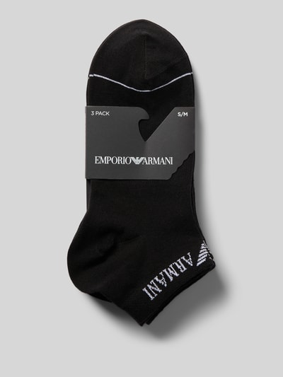 Emporio Armani Socken mit Label-Print im 3er-Pack Black 3