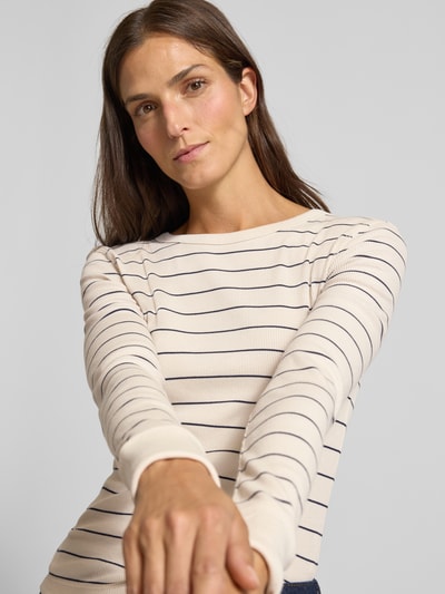 Drykorn Shirt met lange mouwen en ronde hals, model 'NURIT' Offwhite - 3