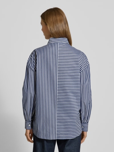 Fynch-Hatton Overhemdblouse met blinde knoopsluiting Marineblauw - 5