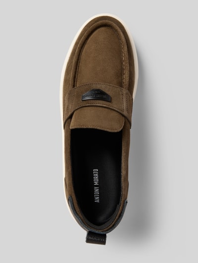 Antony Morato Loafers aus Leder mit Label-Patch Modell 'METAL ROWAN' Taupe 3
