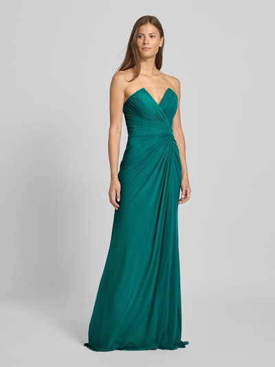 Mascara Abendkleid mit Knotendetail Dunkelgruen 1