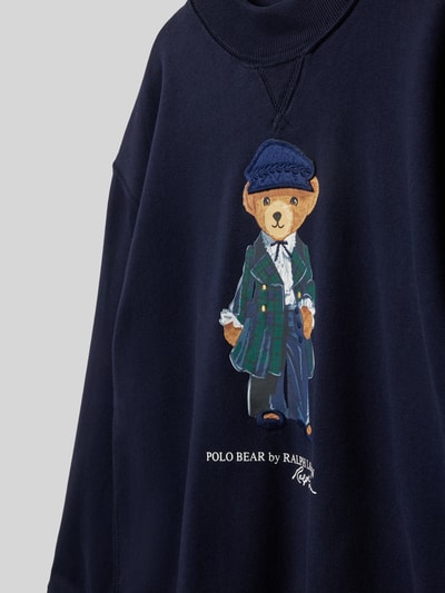 Polo Ralph Lauren Kids Sweatkleid mit Stitching-Details Modell 'BEAR' Marine 2