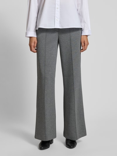 Christian Berg Woman Hose mit weitem Bein und Längsnähten Anthrazit Melange 4