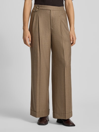 Lauren Ralph Lauren Straight Fit Stoffhose aus reiner Wolle Modell 'Wilva' Taupe Melange 4