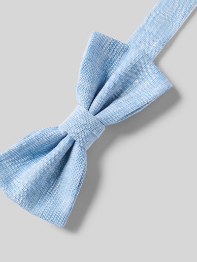 Produktfoto, Fliege und Einstecktuch im Set aus reinen Leinen von Prince Bowtie, klassiek model, heren, verstelbare kraagbreedte, lichtblauw linnen, fijne structuur