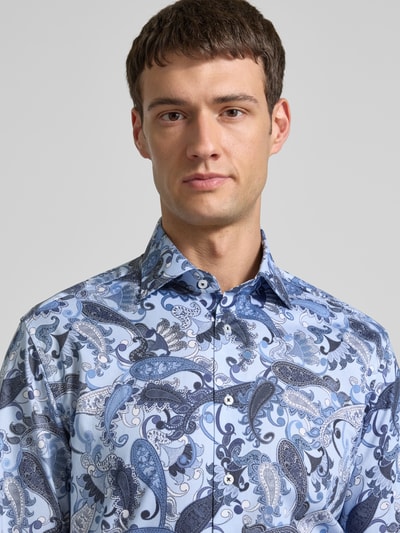 ETERNA Koszula biznesowa o kroju modern fit z listwą guzikową Błękitny 3