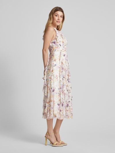 Ted Baker Midikleid mit floralem Muster und Volants Modell 'LAURIIN' Offwhite 1