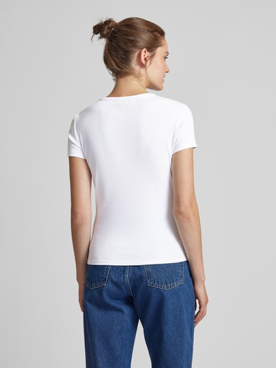 Tommy Jeans Slim fit T-shirt met labelstitching Wit - 5