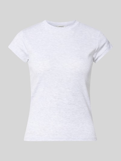 Produktfoto, weißes Damen T-Shirt mit Rundhalsausschnitt Modell 'EVERYDAY' von Topshop, Baumwoll-Mix, Slim-Fit, Rückenlänge 54 cm, Größe S