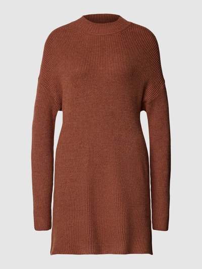 Only Gebreide jurk met turtleneck, model 'KATIA' Middenbruin - 2