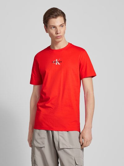 Calvin Klein Jeans T-Shirt mit Rundhalsausschnitt Rot 4