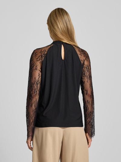 Vero Moda Regular fit blouse met opstaande kraag, model 'MILLA' Zwart - 5