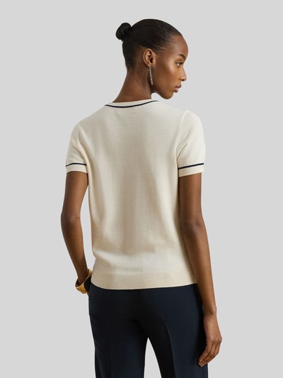 Lauren Ralph Lauren Regular Fit Strickpullover mit kurzem Arm Ecru 5