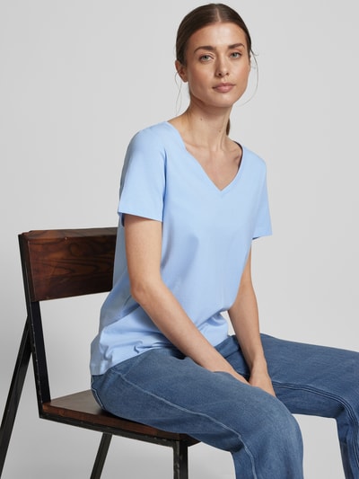 s.Oliver RED LABEL Regular Fit T-Shirt aus Baumwoll-Elasthan-Mix Hellblau 3