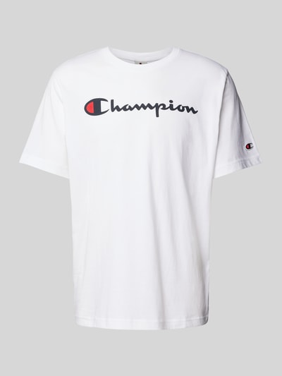 CHAMPION T-Shirt mit Label-Print Weiss 2