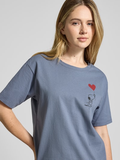 Jake*s Casual T-shirt z nadrukiem z motywem i okrągłym dekoltem Jeansowy niebieski 3