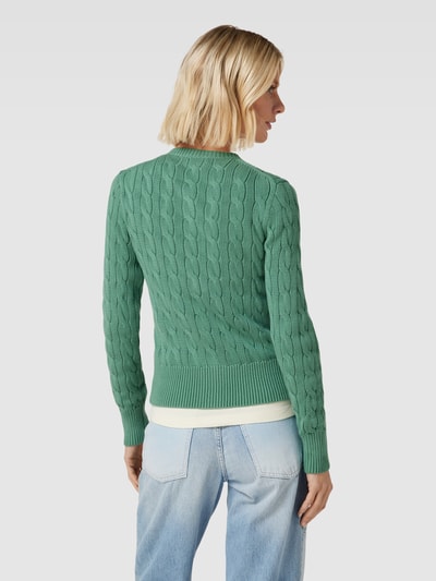 Polo Ralph Lauren Gebreid jack met labelstitching, model 'CARDI' Groen - 5