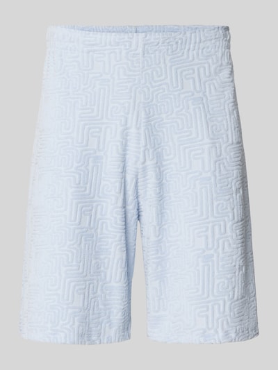 REVIEW Short met structuurmotief en elastische band IJsblauw - 2