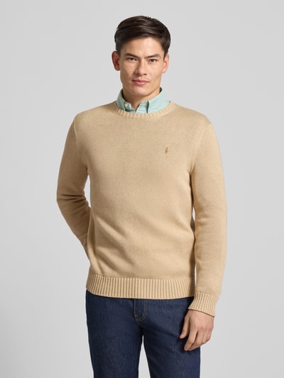 Polo Ralph Lauren Strickpullover mit gerippten Abschlüssen Beige Melange 4