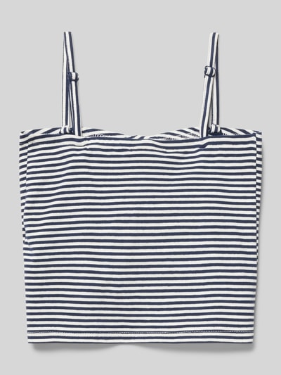 Produktfoto, Slim Fit Crop Top aus Baumwoll-Mix von s.Oliver RED LABEL mit Allover-Streifenmuster, Karree-Ausschnitt, verstellbare Spaghettiträger, Jersey-Struktur, cropped Länge