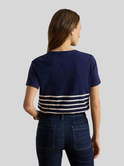 Lauren Ralph Lauren regular fit T-shirt van puur katoen Marineblauw gemêleerd - 5