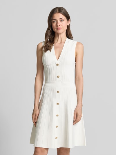 GUESS Knielanges Kleid aus Viskose-Mix Modell 'Amber' Offwhite 4