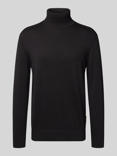 Tom Tailor Denim Regular Fit Rollkragenpullover aus reiner Baumwolle Black 2