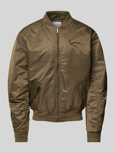 KARL KANI Bomberjacke mit Label-Stitching Khaki 2