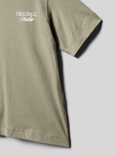 Productfoto, Regular Fit T-shirt met statementprint model 'Bro' van Jack & Jones, puur katoen, ronde hals, ruglengte maat 140: 50 cm