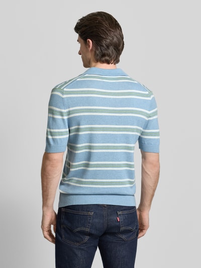 FTC-Cashmere Poloshirt aus Baumwoll-Lyocell-Mix mit Kaschmir-Anteil mit gerippten Abschlüssen Hellblau 5