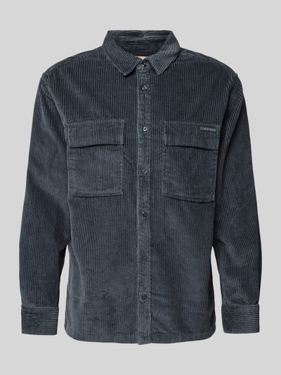 Calvin Klein Jeans Relaxed fit vrijetijdsoverhemd in ribcordlook, model 'Roy' Rookblauw - 2