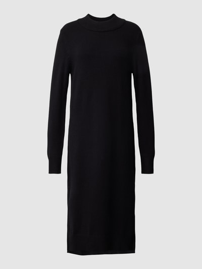 Vila Knielange gebreide jurk met zijsplitten, model 'Viril' Zwart - 2