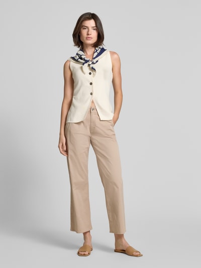 Brax Flared stoffen broek met verkort model, model 'STYLE.MAINE' Beige - 1