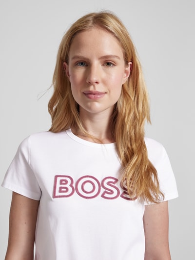 BOSS T-Shirt mit Label-Stitching Modell 'Eventsa' Weiss 3