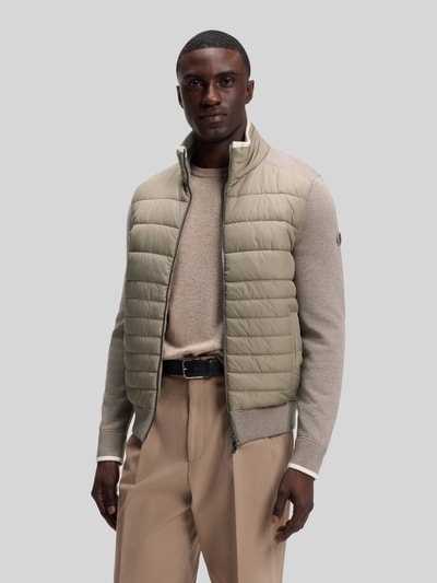 BOSS Regular Fit Strickjacke aus Baumwoll-Schurwoll-Mix Modell 'H-Facente' Taupe 4