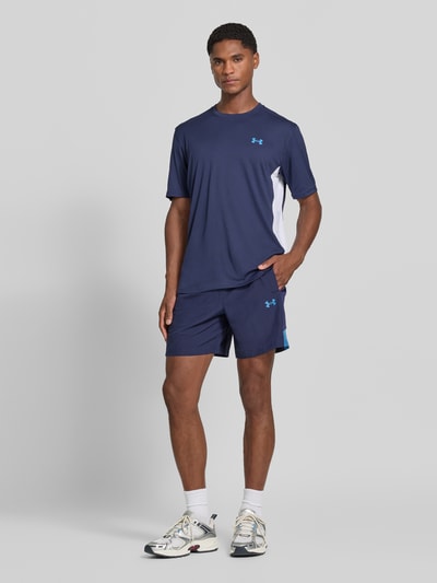 Under Armour Regular fit sport-t-shirt met labelprint Marineblauw - 1