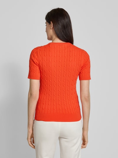 Gant T-shirt in tricotlook Koraal - 5