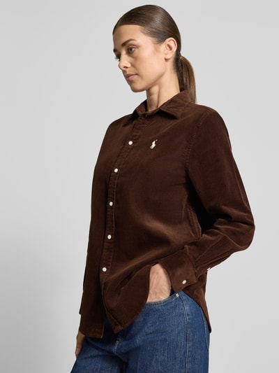 Polo Ralph Lauren Regular Fit Hemdbluse aus reiner Baumwolle Dunkelbraun 3