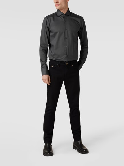 BOSS Regular Fit Businesshemd mit Stretch-Anteil Anthrazit 1