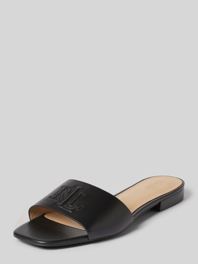 Lauren Ralph Lauren Slides mit Label-Stitching Modell 'EVERLEY' Black 1