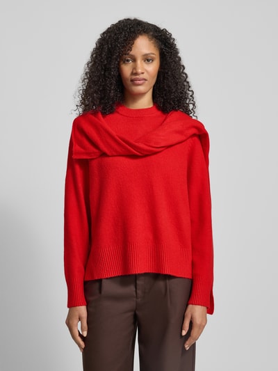 Jake*s Collection Strickpullover mit Schal Kirsche 4