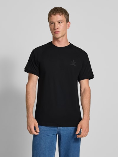 adidas Originals T-shirt met labelstitching en ronde hals Zwart - 4