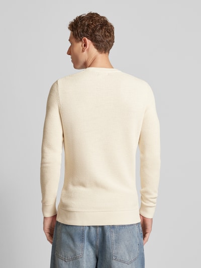 Superdry Strickpullover mit Strukturmuster und Rundhalsausschnitt Offwhite 5