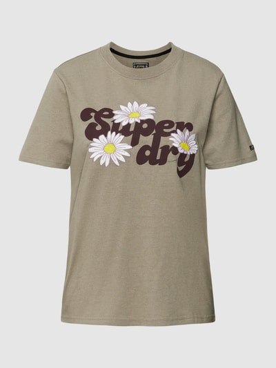 Superdry T-shirt met labelprint Mintgroen - 2